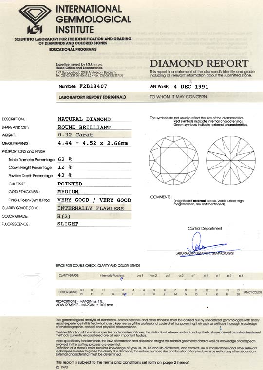 Foto 9 - Diamant 0,32 Brillant IGI Brillant Lupenrein Wesselton, D6081