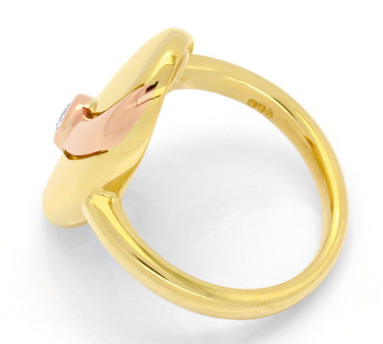 Foto 3 - Rotgold-Gelbgold-Diamant-Solitär Ring 0,11ct, S6273