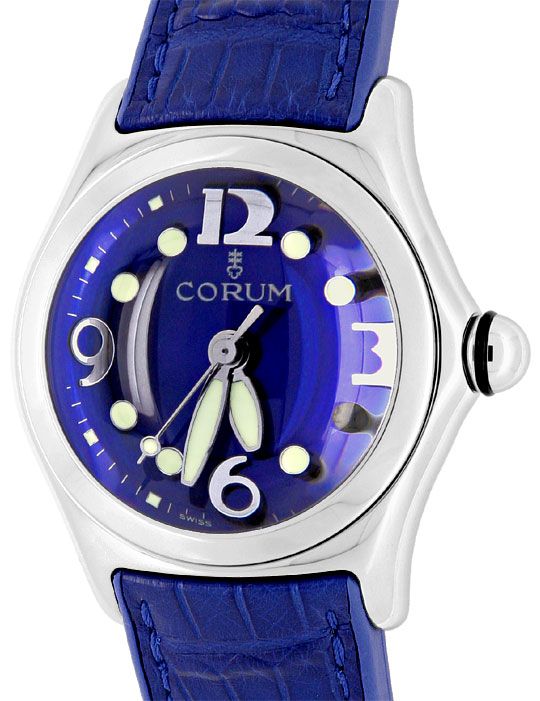 Foto 2 - Corum Bubble Königsblau Medium Uhr Edelstahl Ungetragen, U1500